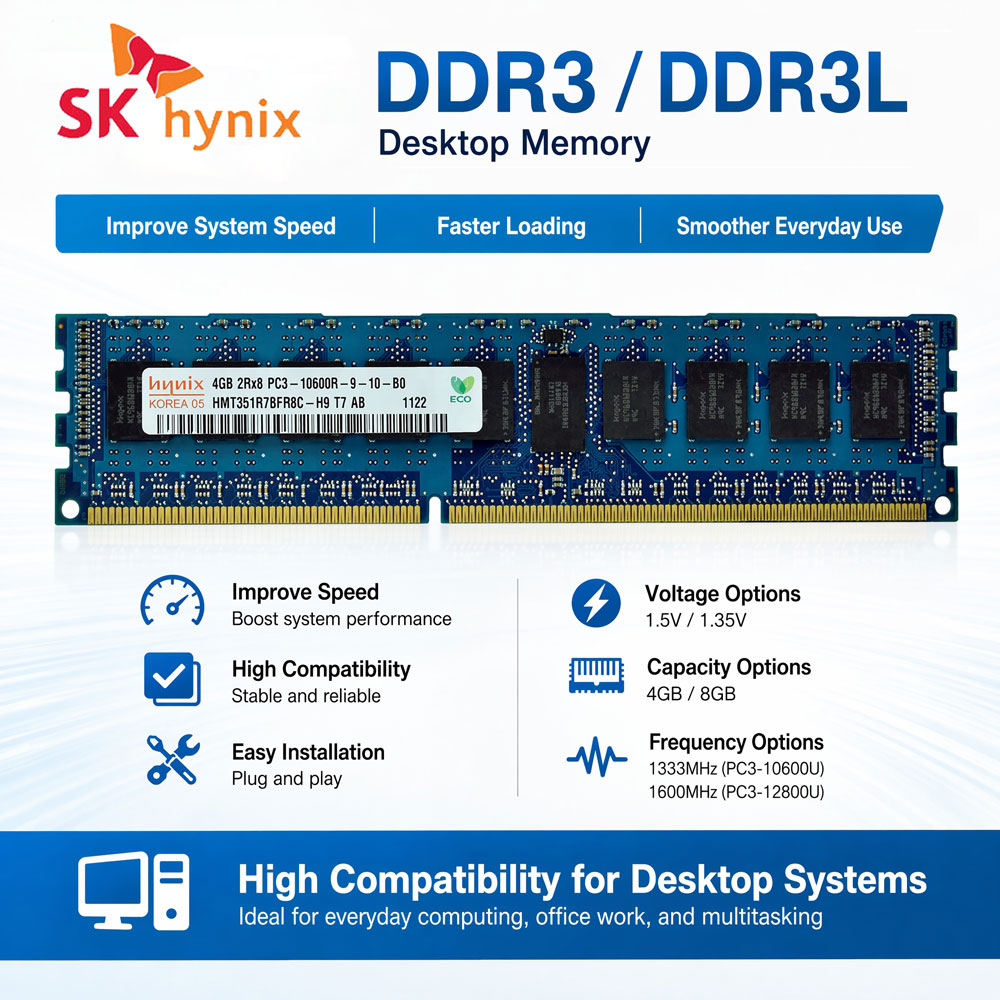Pc Gaming Ddr3 - Mémoire PC de bureau SK Hynix