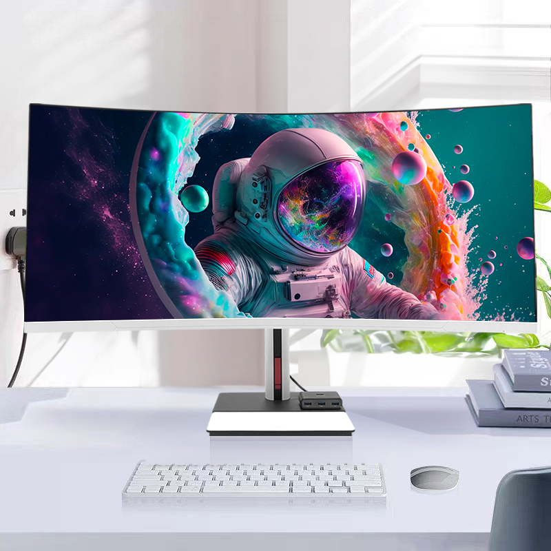 Pc Gaming I5 - Ordinateur de bureau à écran incurvé