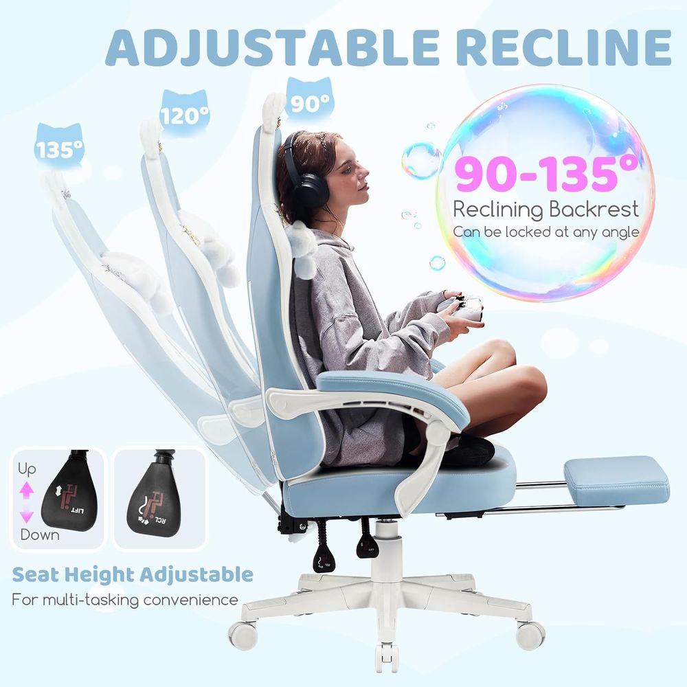 Chaise de jeu ergonomique bleu - Gaming Chair avis et prix
