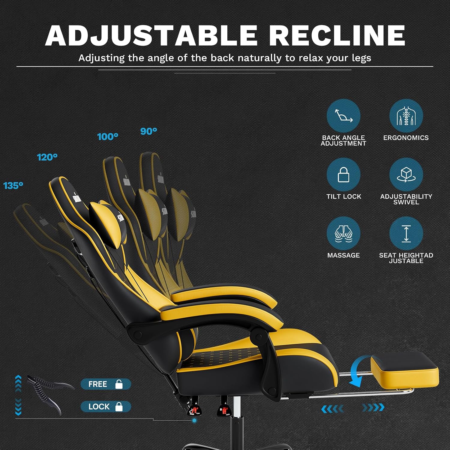 Chaise de jeu ergonomique avec - Gaming Chair avis et prix